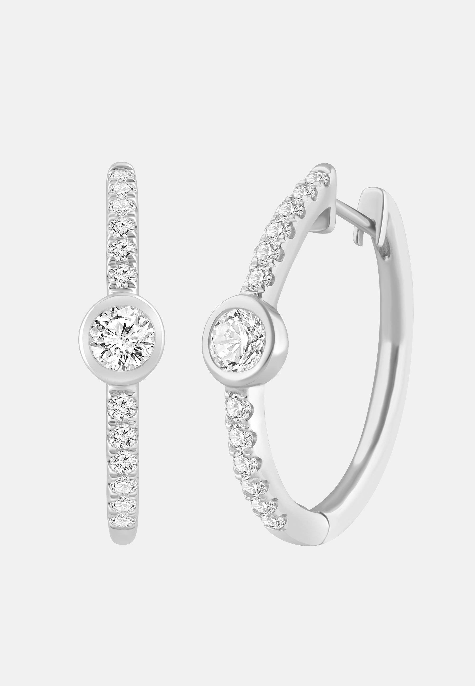 Ohrringe aus 375 Weißgold mit Lab Grown Diamant