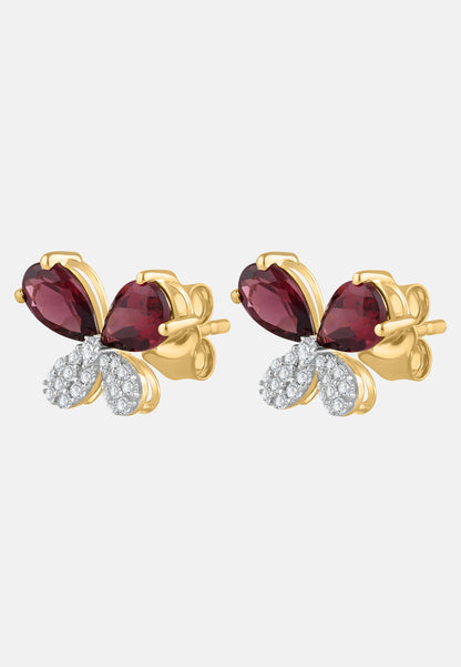 Ohrringe aus 375 Gelbgold mit Diamant