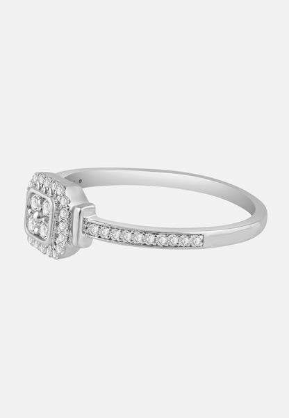 Ring aus 375 Weißgold mit Diamant