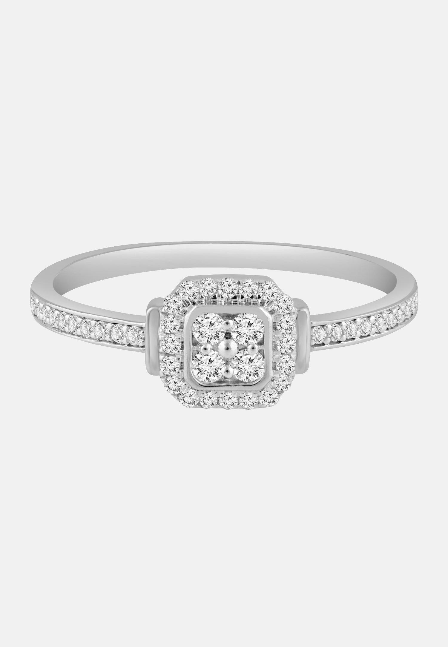 Ring aus 375 Weißgold mit Diamant