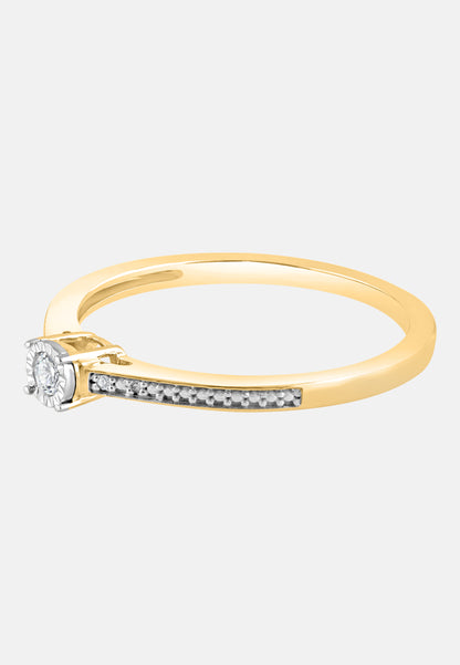 Ring aus 375 Gelbgold mit Diamant