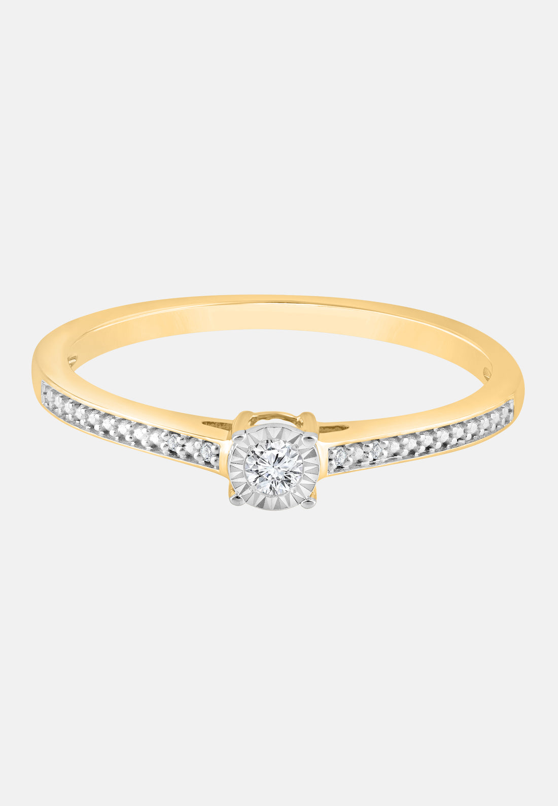Ring aus 375 Gelbgold mit Diamant
