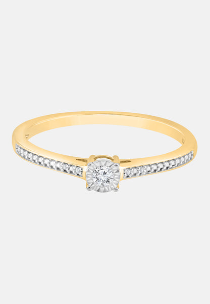 Ring aus 375 Gelbgold mit Diamant