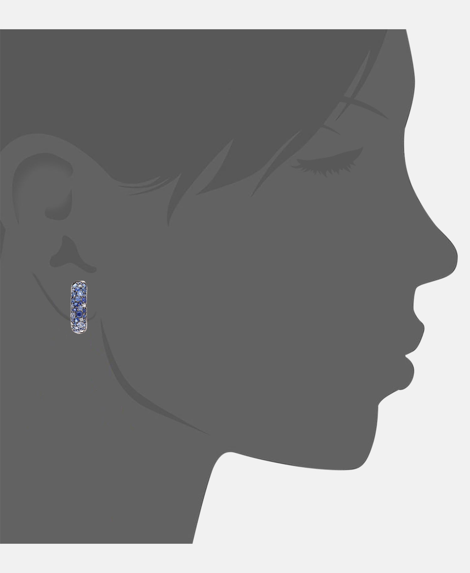 Ohrringe aus 375 Weißgold mit Diamant mit Saphir