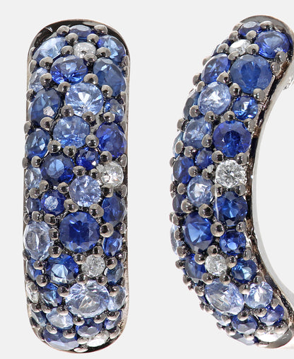 Ohrringe aus 375 Weißgold mit Diamant mit Saphir
