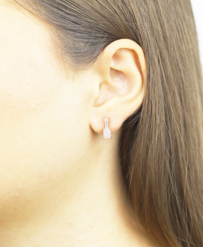 Ohrhänger aus 375 Gelbgold mit Diamant mit Opal