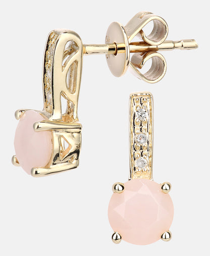 Ohrhänger aus 375 Gelbgold mit Diamant mit Opal