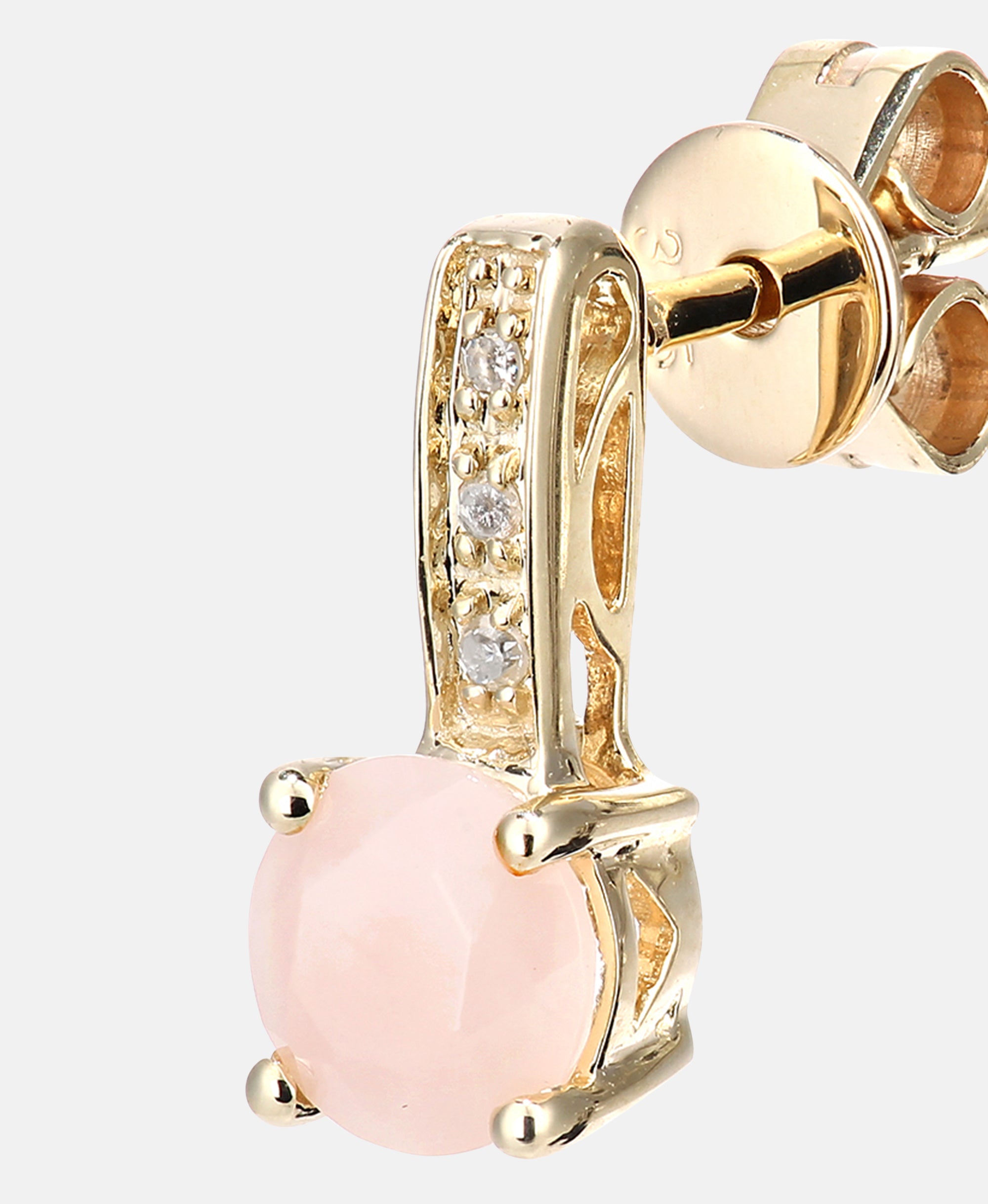 Ohrhänger aus 375 Gelbgold mit Diamant mit Opal