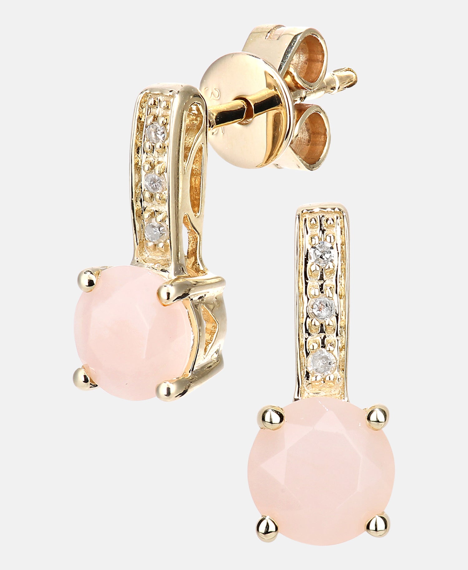 Ohrhänger aus 375 Gelbgold mit Diamant mit Opal