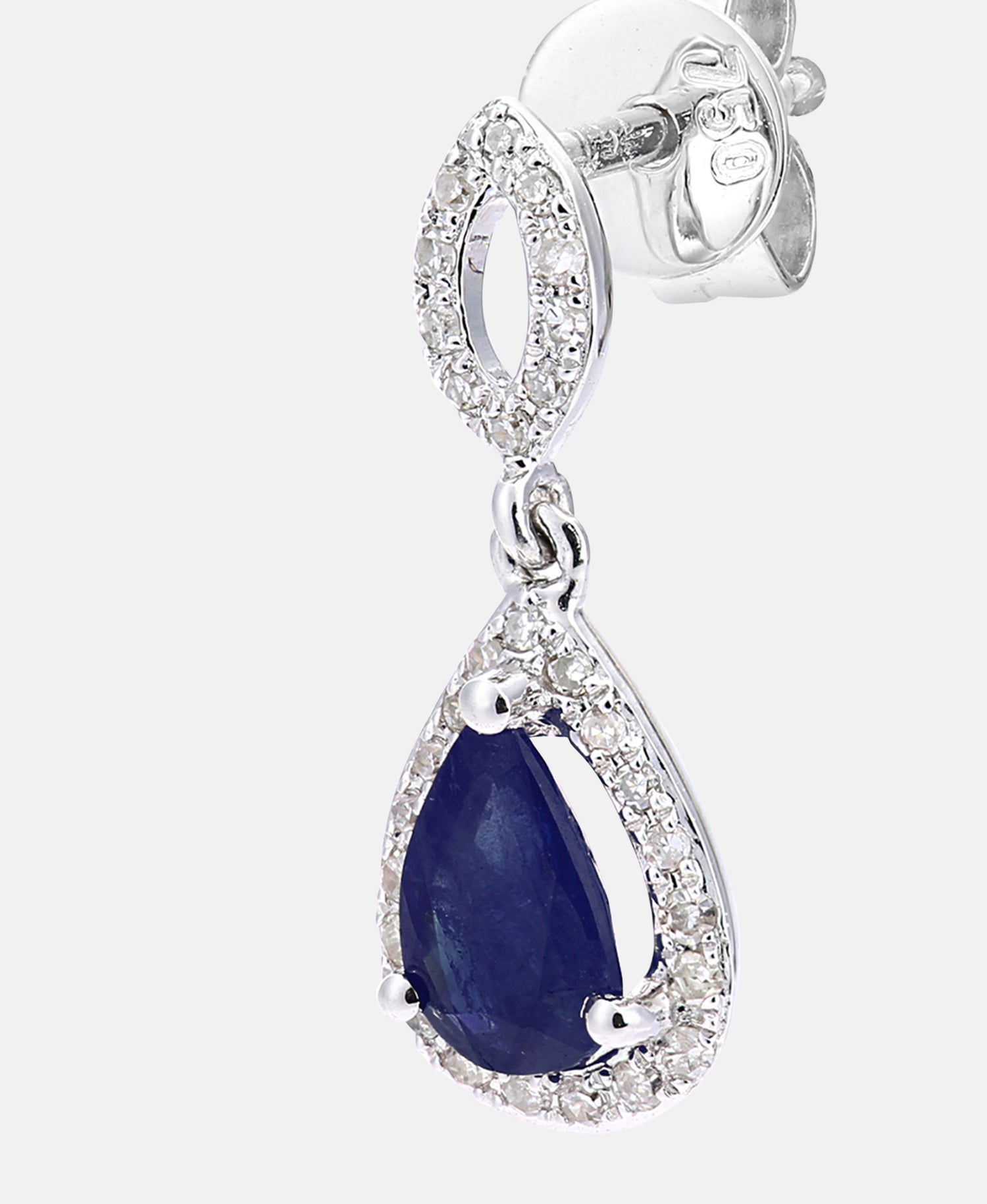 Ohrringe aus 750 Weißgold mit Diamant mit Saphir