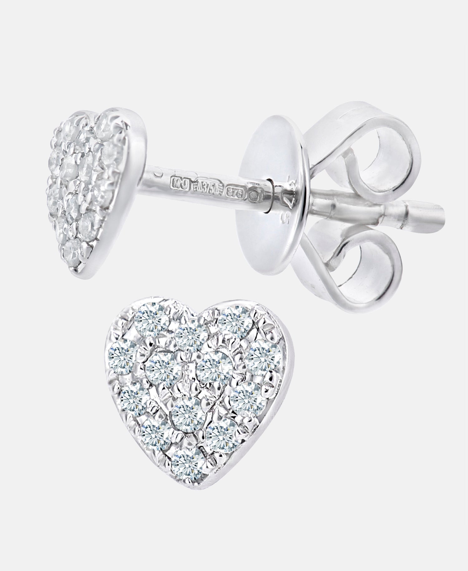 Ohrringe aus 375 Weißgold mit Diamant Herz-Design