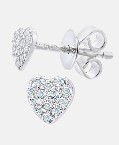 Ohrringe aus 375 Weißgold mit Diamant Herz-Design