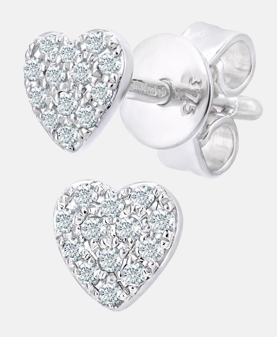 Ohrringe aus 375 Weißgold mit Diamant Herz-Design
