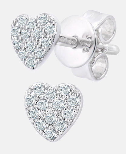Ohrringe aus 375 Weißgold mit Diamant Herz-Design