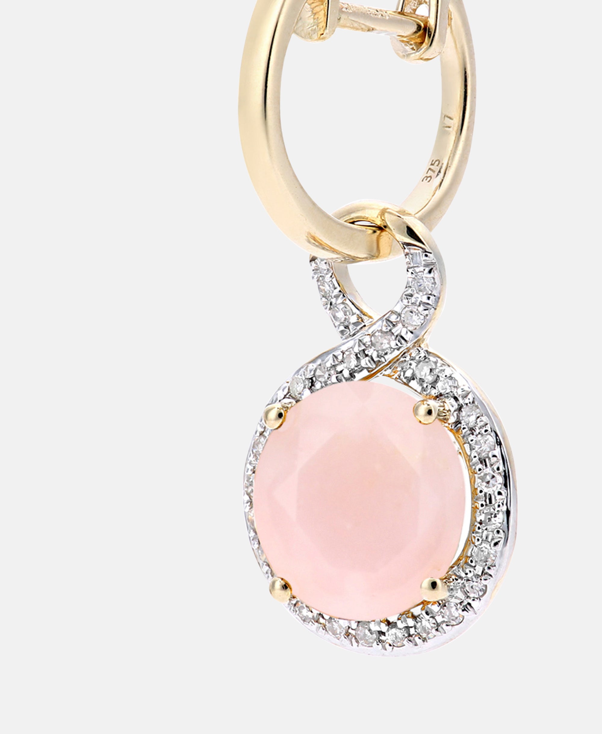 Creolen aus 375 Gelbgold mit Diamant mit Opal