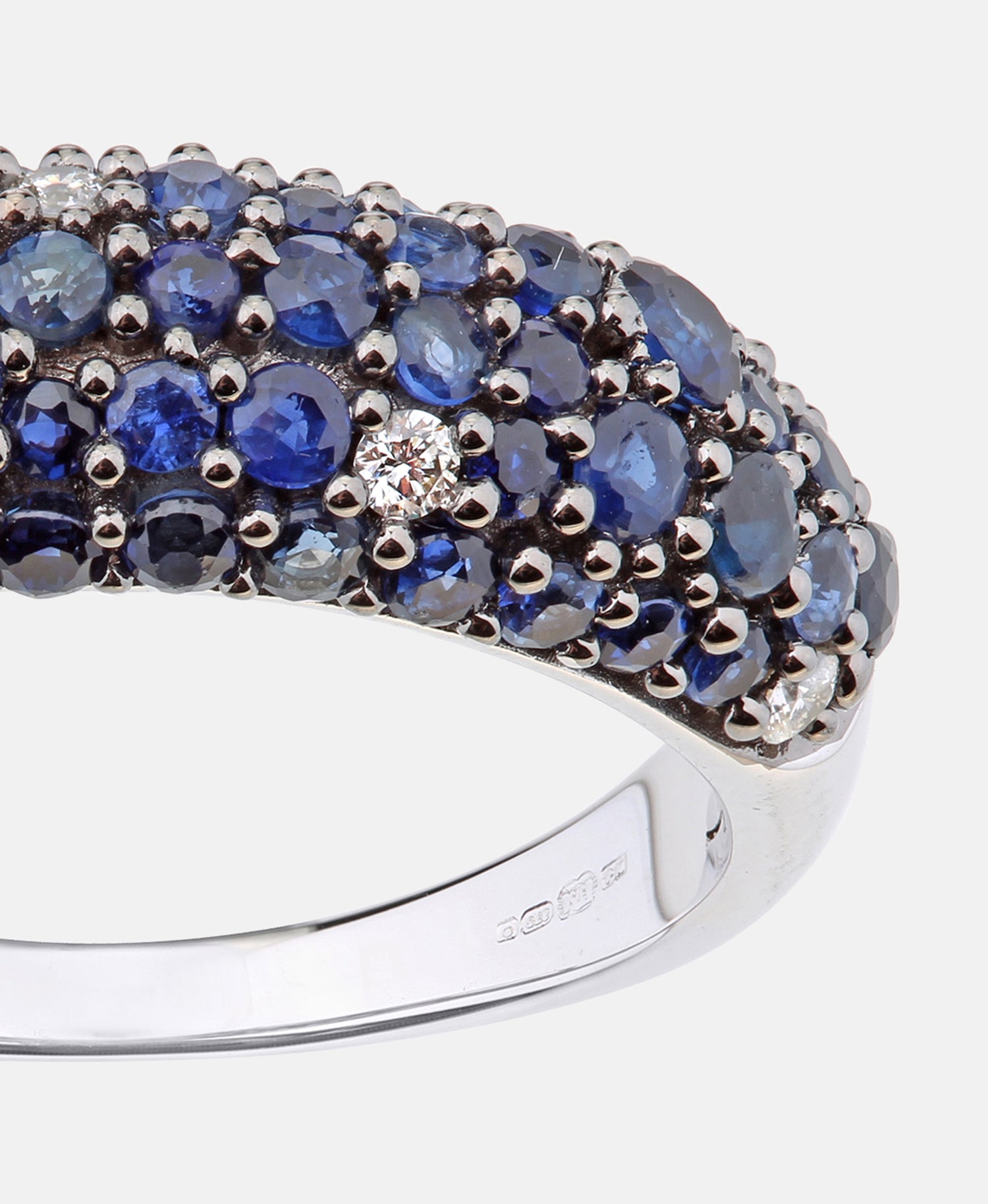 Eternity-Ring aus 375 Weißgold mit Diamant mit Saphir