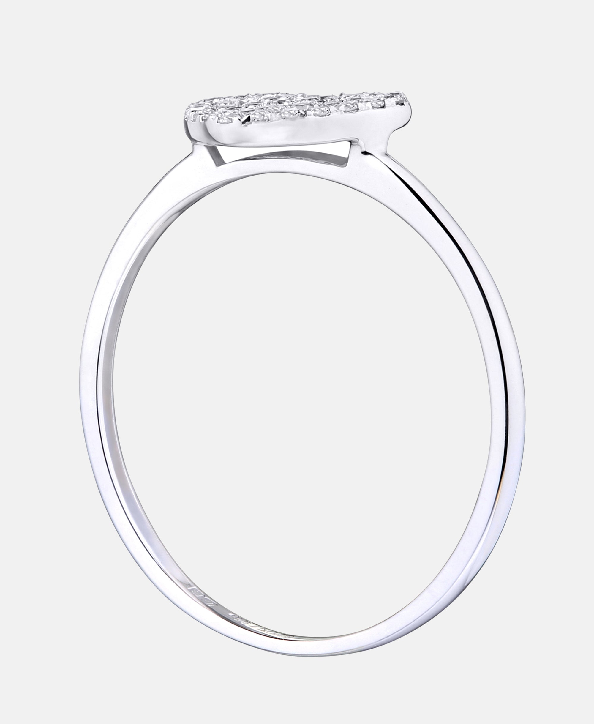 Ring aus 750 Weißgold mit 0.13 Karat Diamant Herz-Design