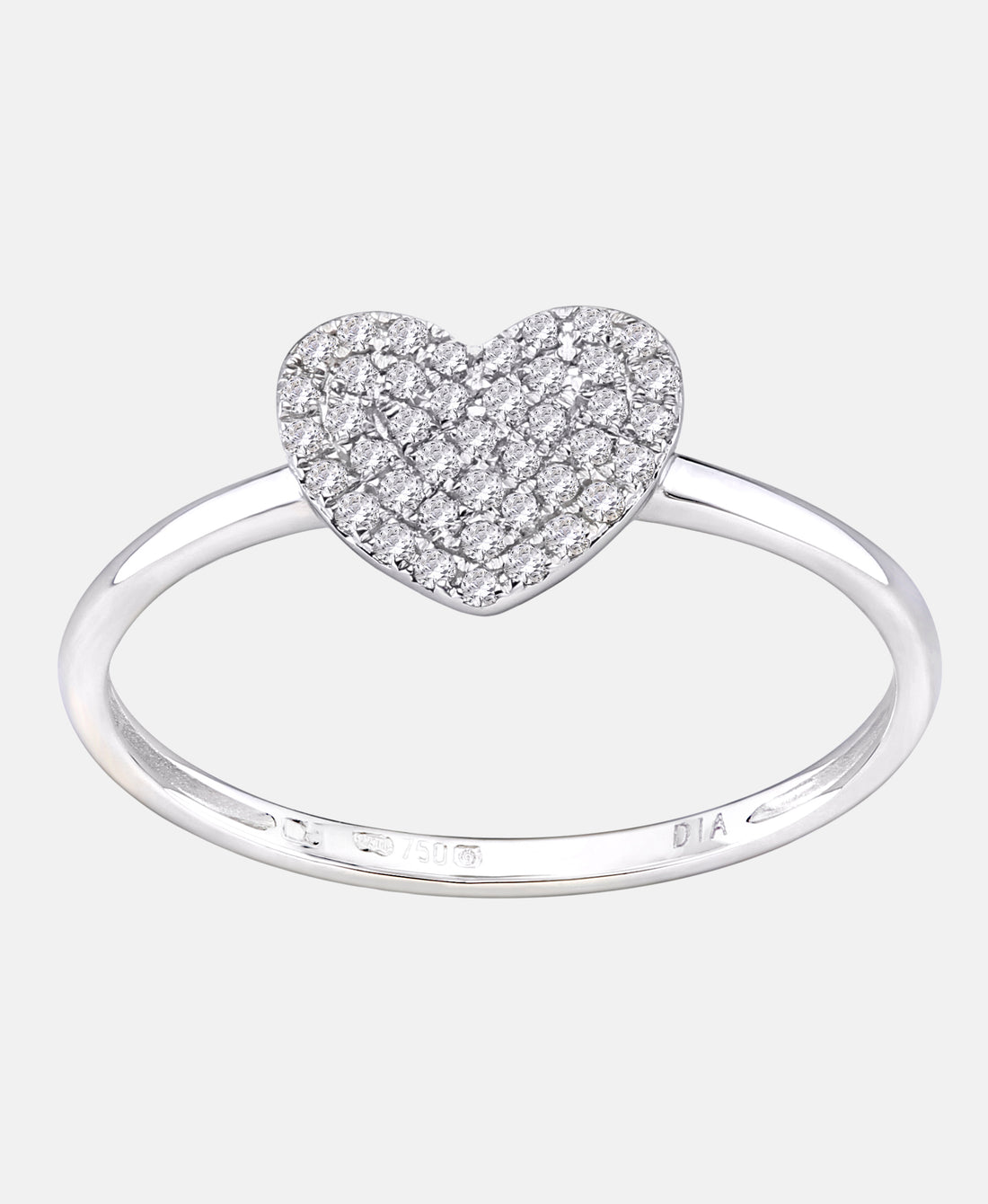 Ring aus 750 Weißgold mit 0.13 Karat Diamant Herz-Design