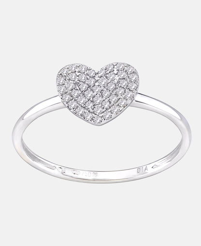 Ring aus 750 Weißgold mit 0.13 Karat Diamant Herz-Design