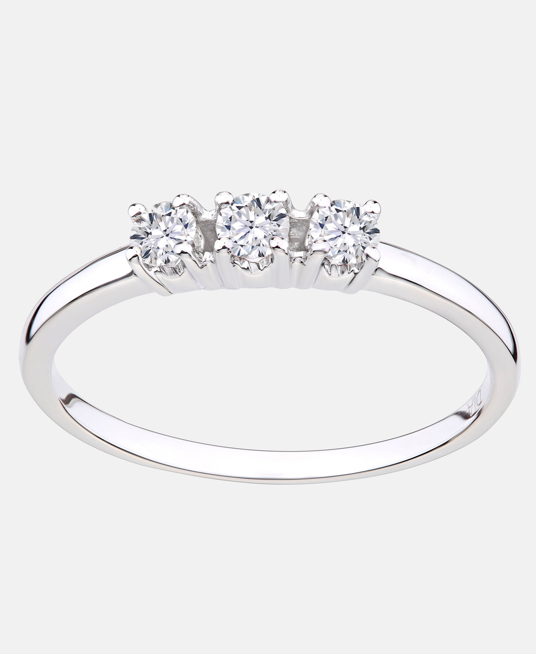 Trilogie-Ring aus 750 Weißgold mit 0.2 Karat Diamant