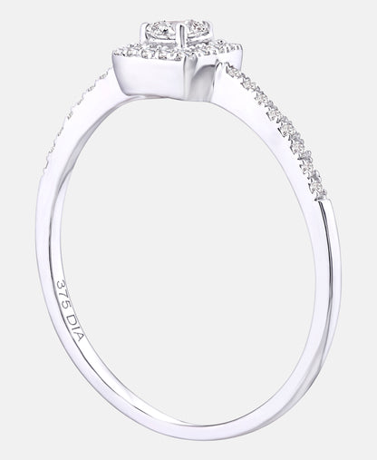 Verlobungsring aus 375 Weißgold mit Diamant