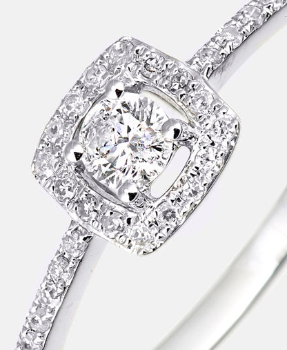 Verlobungsring aus 375 Weißgold mit Diamant