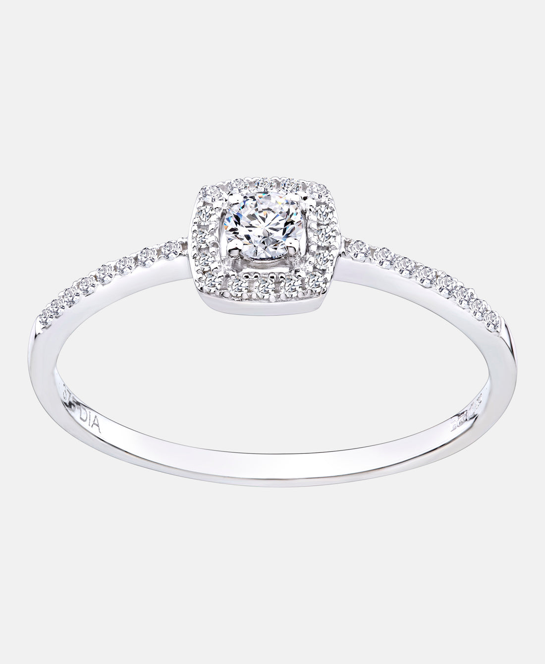 Verlobungsring aus 375 Weißgold mit Diamant