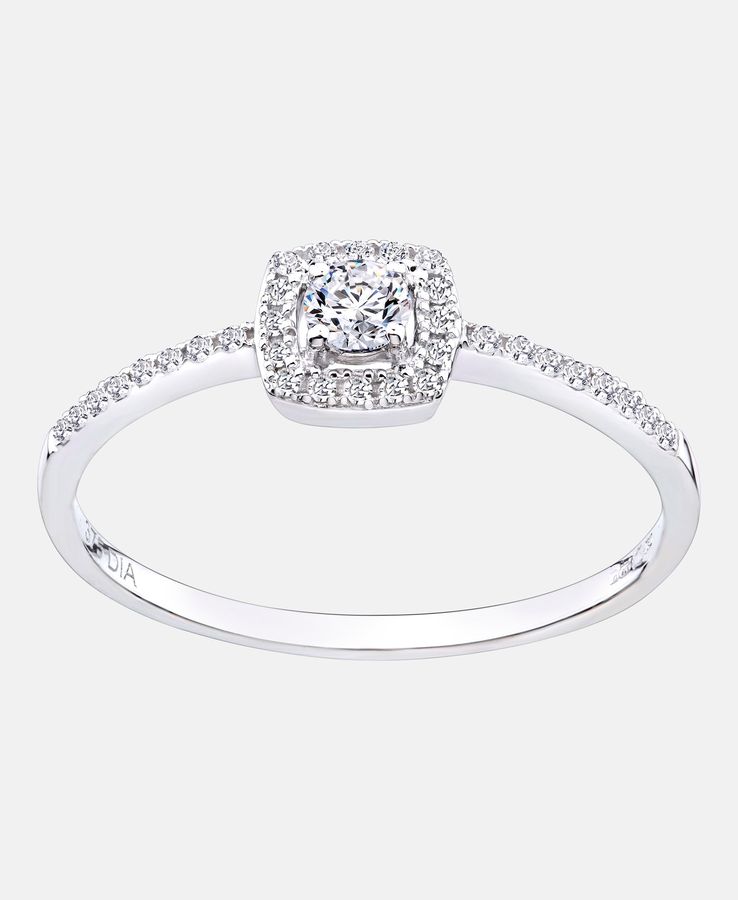 Verlobungsring aus 375 Weißgold mit Diamant