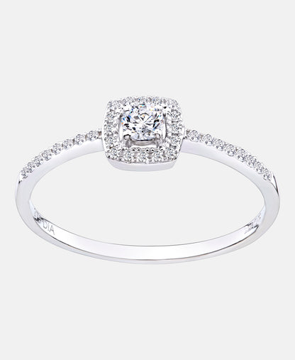 Verlobungsring aus 375 Weißgold mit Diamant