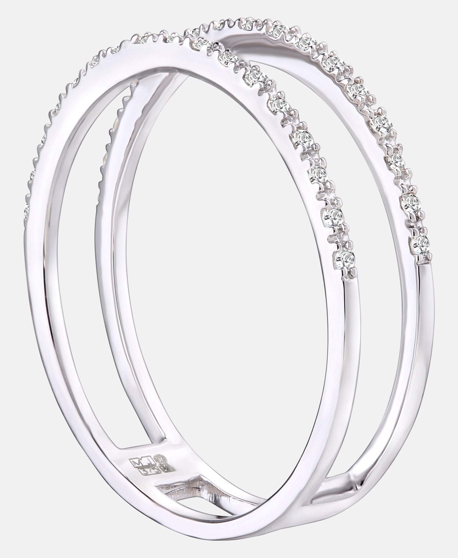 Ring aus 375 Weißgold mit Diamant