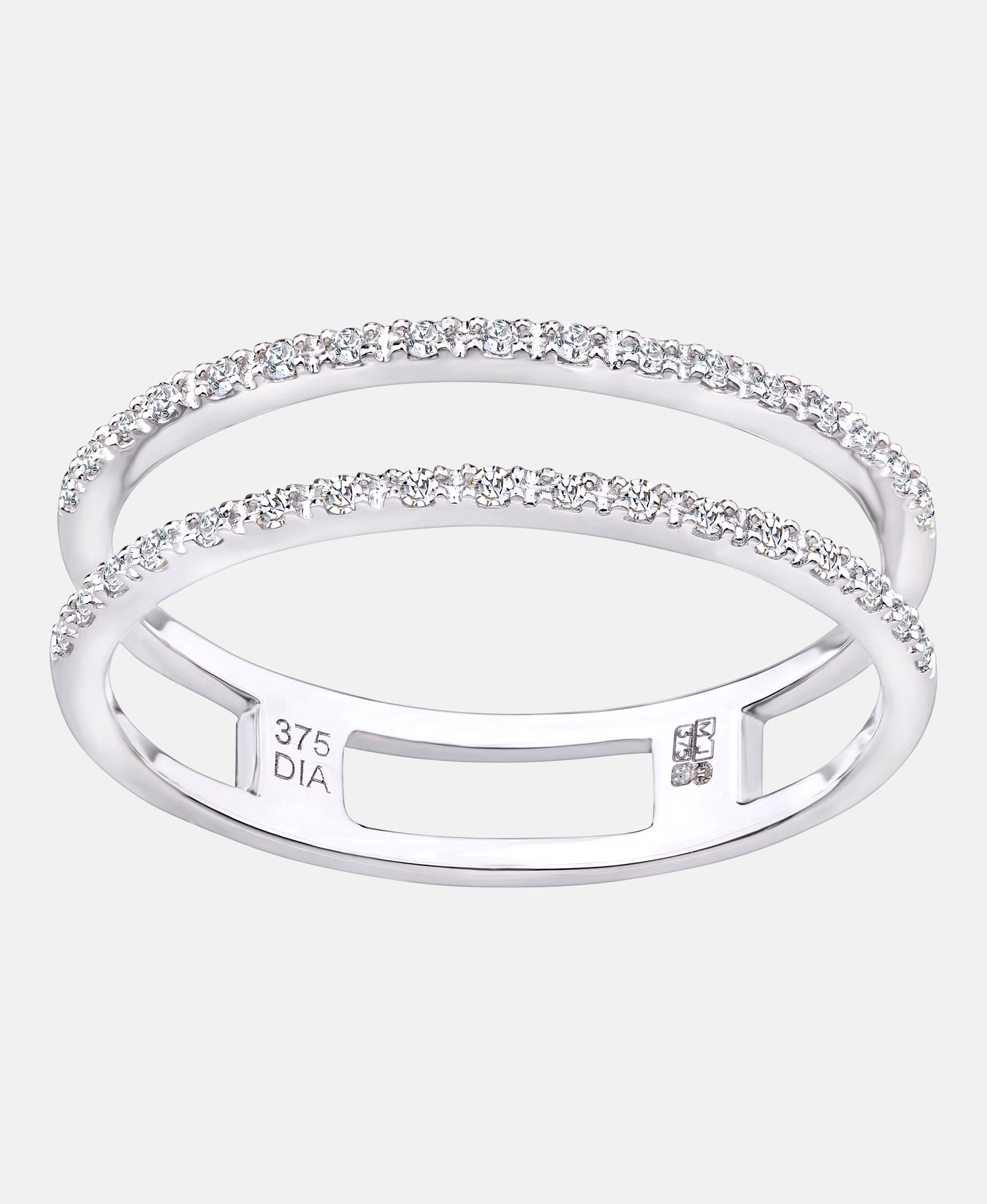 Ring aus 375 Weißgold mit Diamant