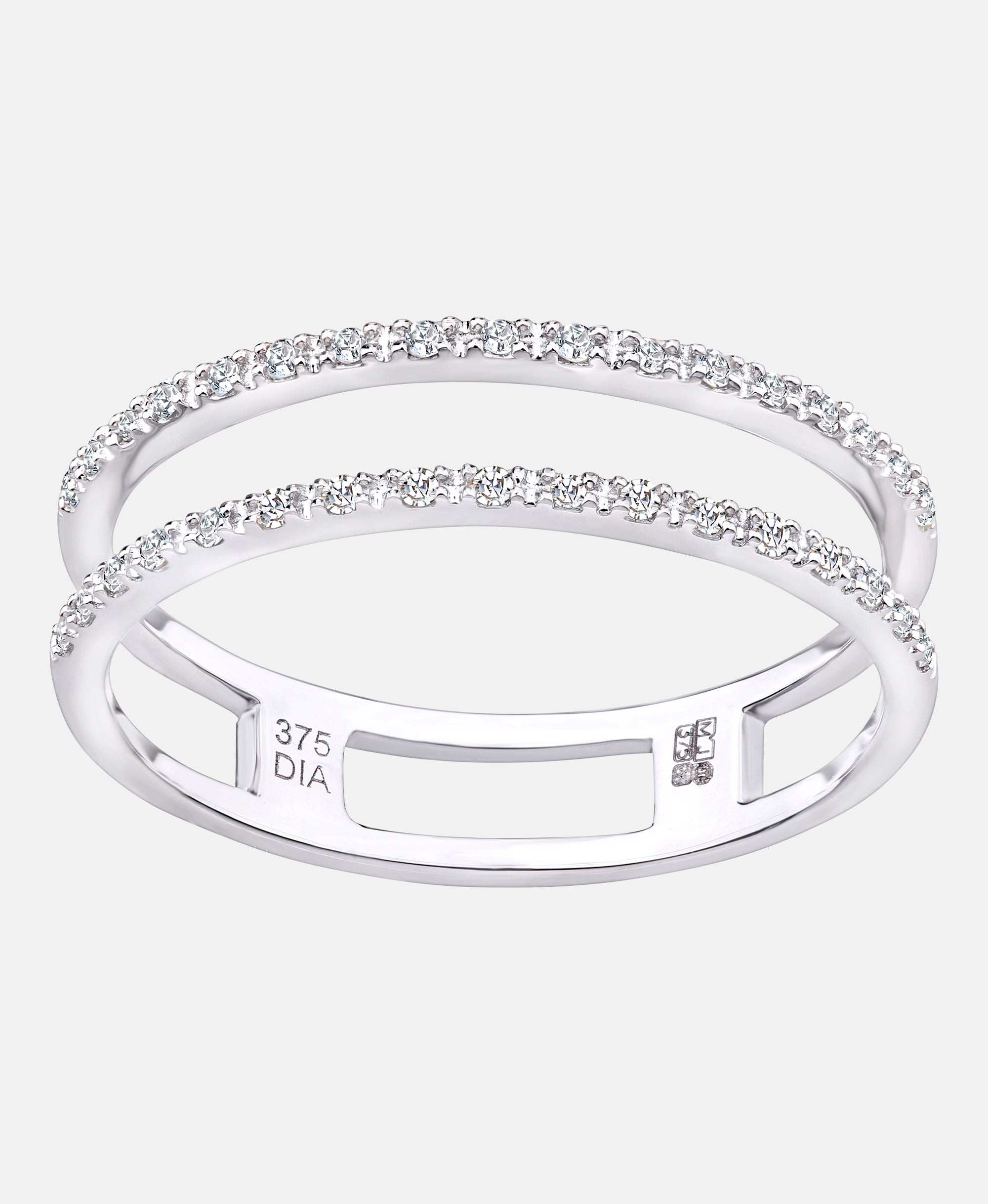 Ring aus 375 Weißgold mit Diamant