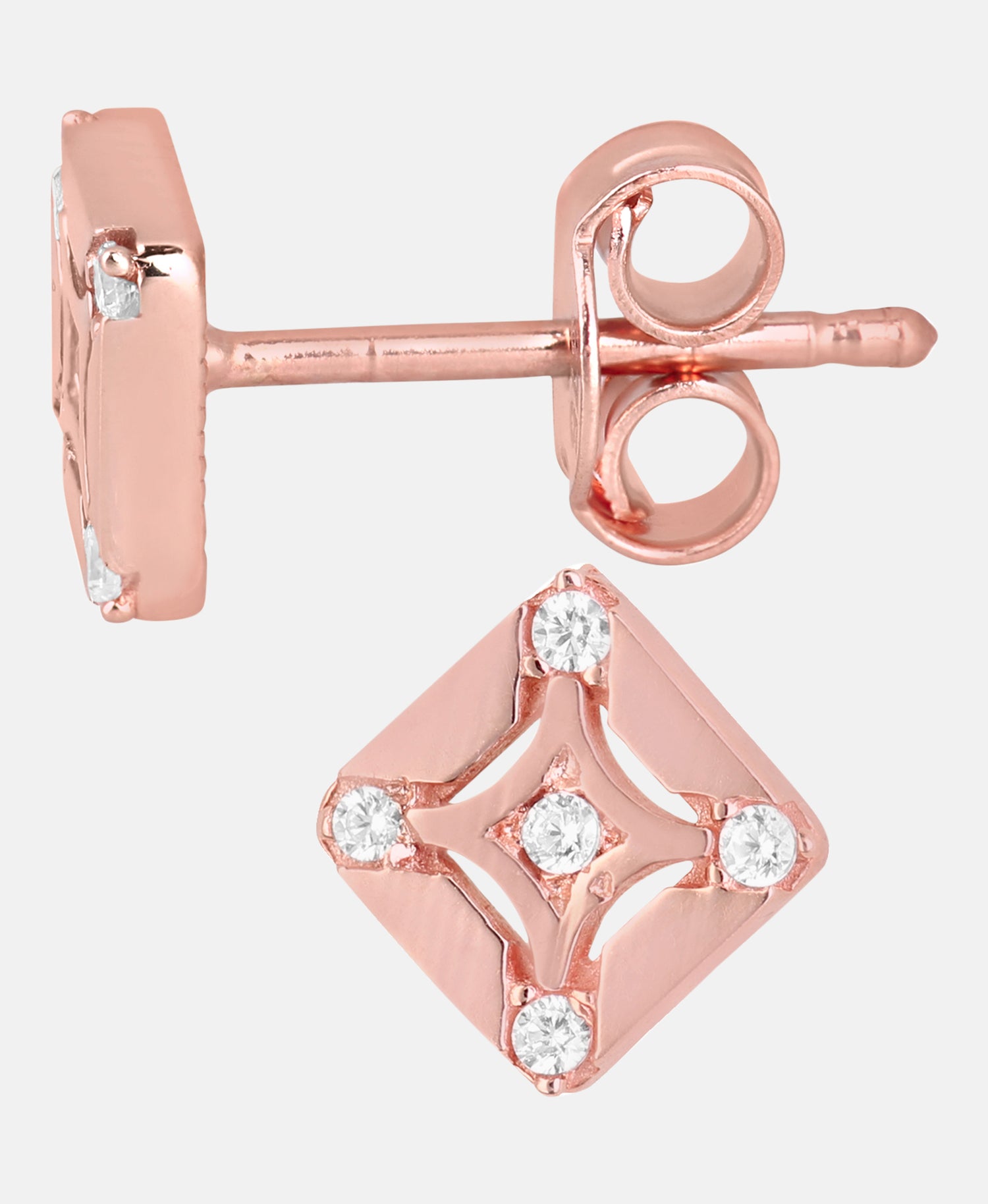 Ohrstecker aus 375 Roségold mit Zirkonia in Roségold