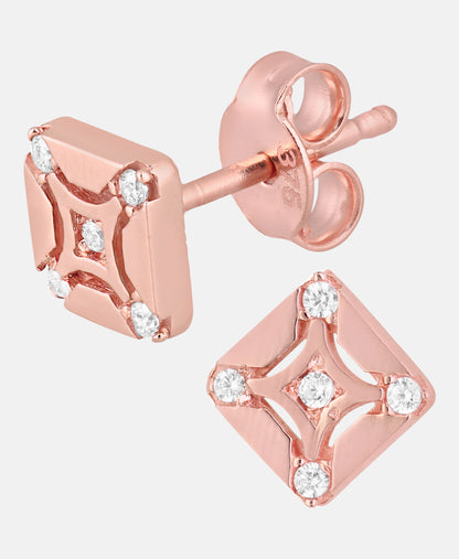 Ohrstecker aus 375 Roségold mit Zirkonia in Roségold