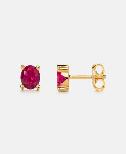 Stud earrings in 585 (14K) Yellow Gold with Cubic Zirconia