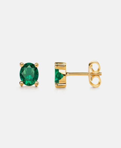 Stud earrings in 585 (14K) Yellow Gold with Cubic Zirconia