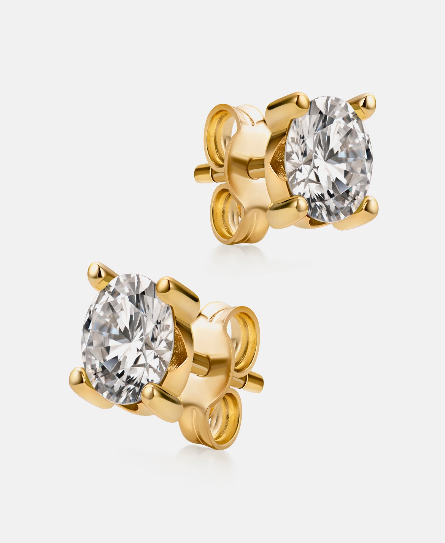 Stud earrings in 585 (14K) Yellow Gold with Cubic Zirconia