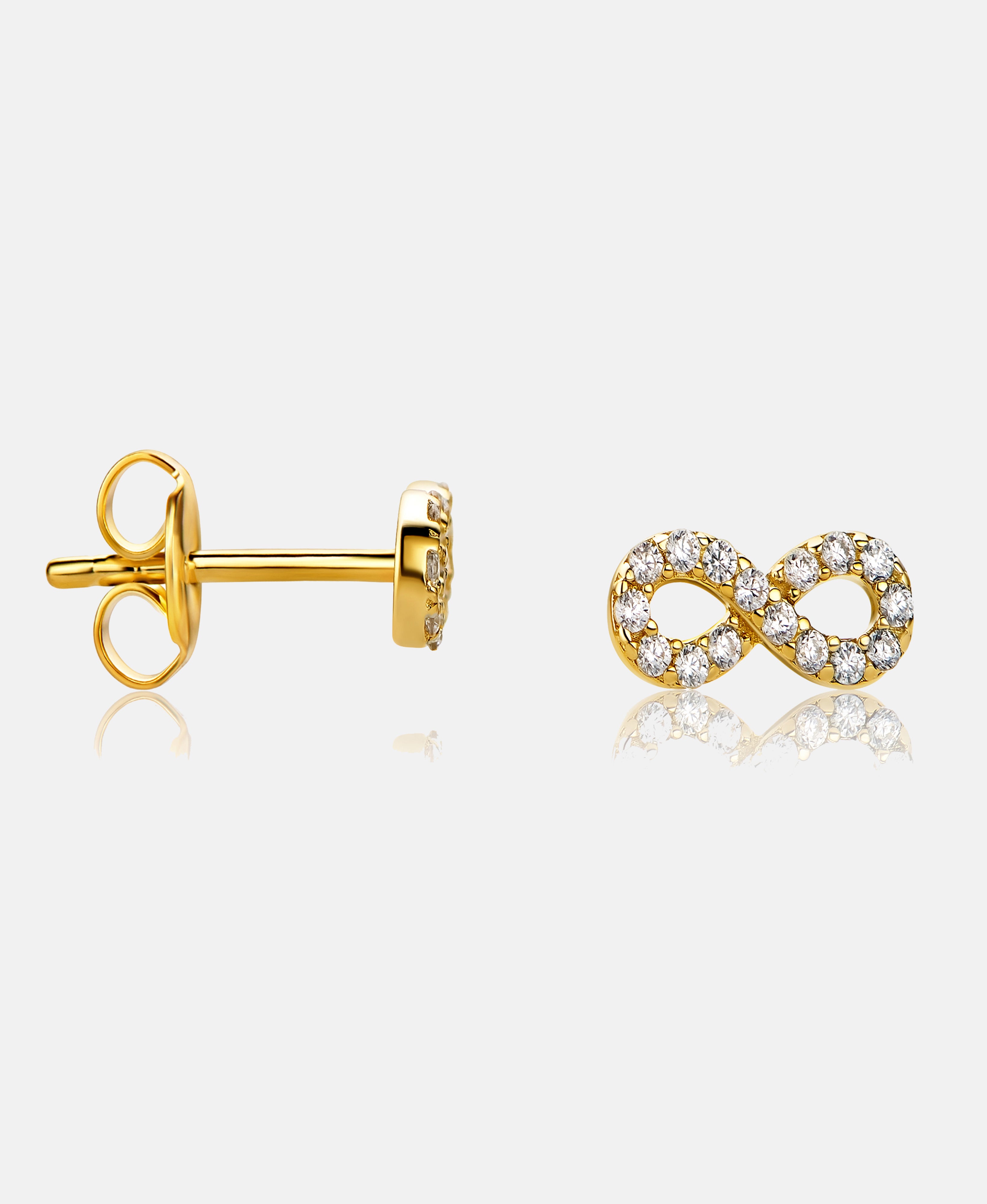 Stud earrings in 585 (14K) Yellow Gold with Cubic Zirconia