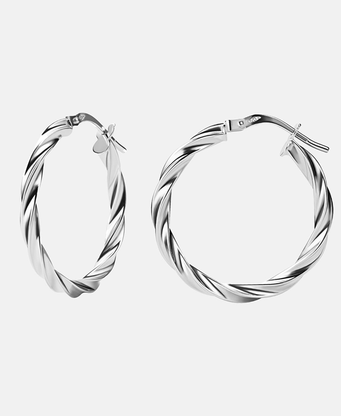 Hoop earrings in 585 (14K) White Gold