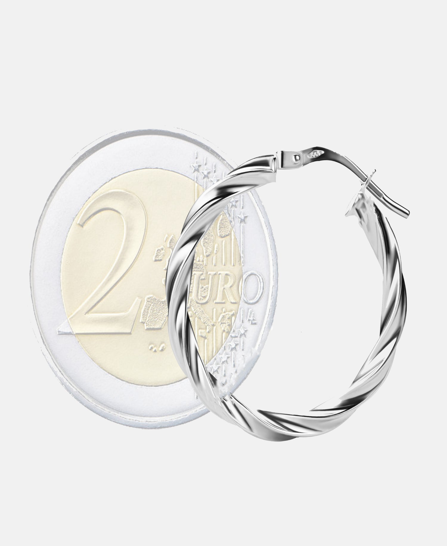 Hoop earrings in 585 (14K) White Gold