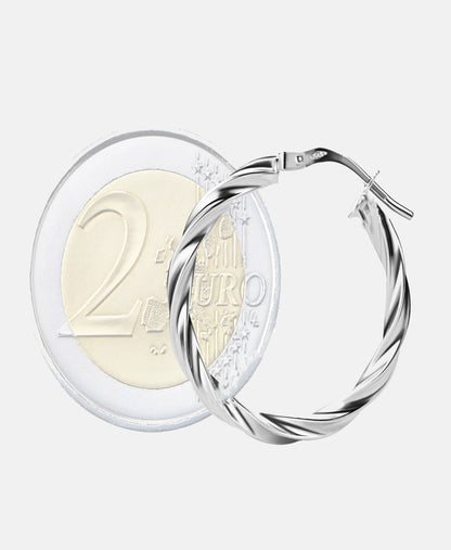 Hoop earrings in 585 (14K) White Gold
