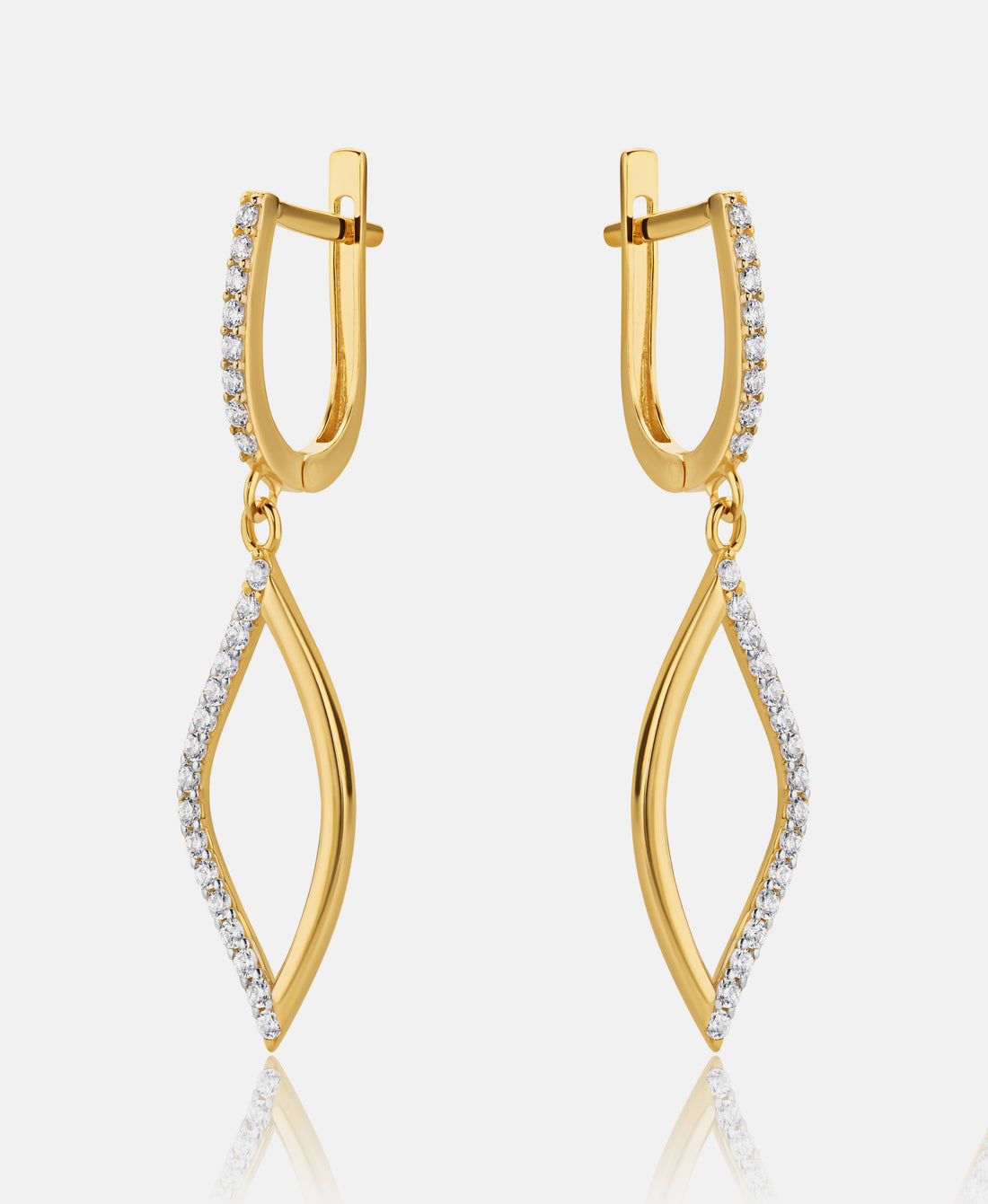Earrings in 585 (14K) Yellow Gold with Cubic Zirconia
