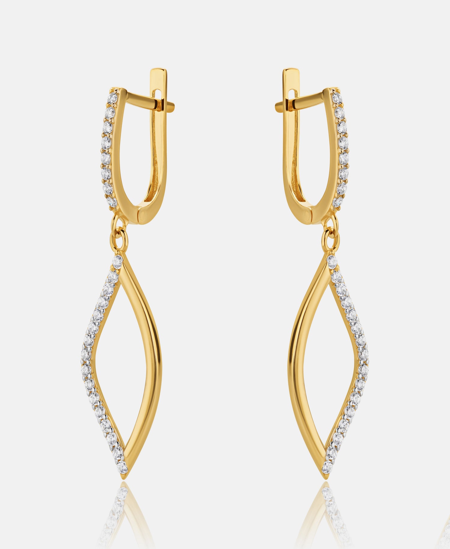 Earrings in 585 (14K) Yellow Gold with Cubic Zirconia