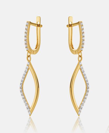 Earrings in 585 (14K) Yellow Gold with Cubic Zirconia