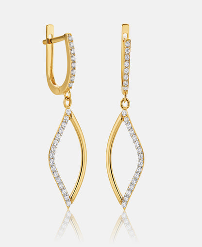 Earrings in 585 (14K) Yellow Gold with Cubic Zirconia