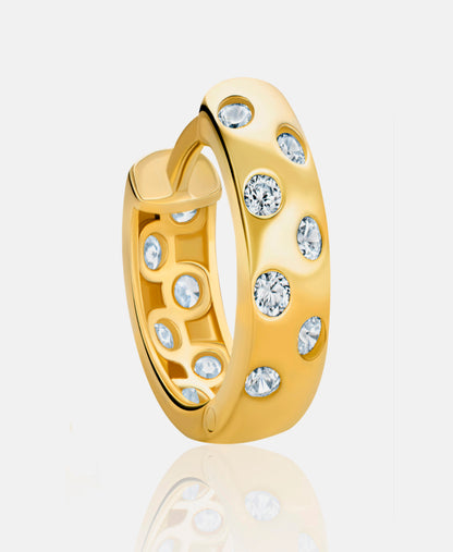 Hoop earrings in 585 (14K) Yellow Gold with Cubic Zirconia