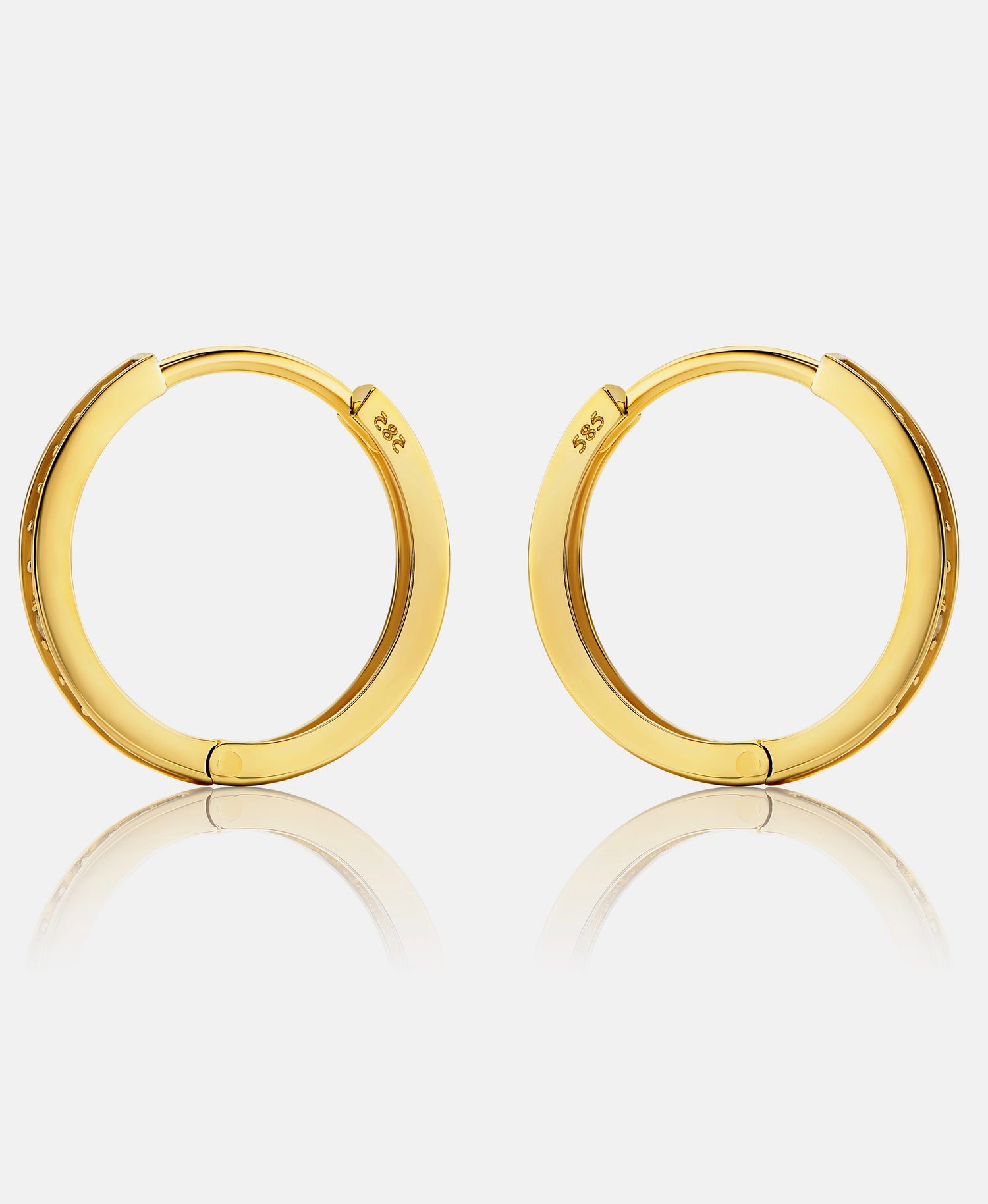 Hoop earrings in 585 (14K) Yellow Gold with Cubic Zirconia