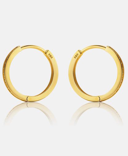 Hoop earrings in 585 (14K) Yellow Gold with Cubic Zirconia