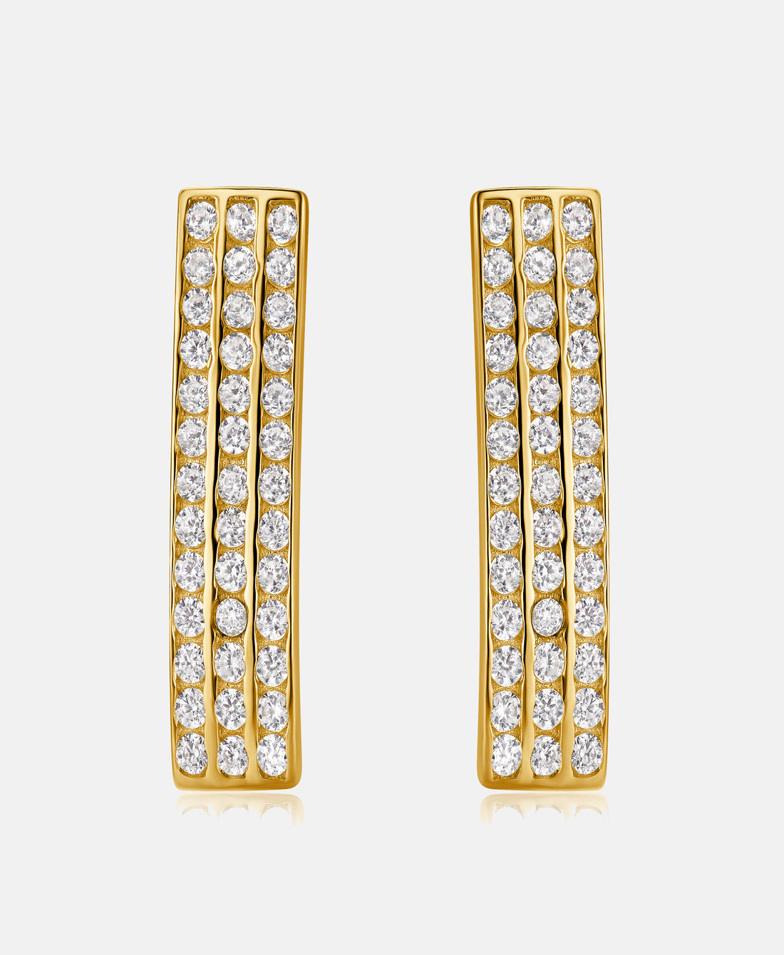 Hoop earrings in 585 (14K) Yellow Gold with Cubic Zirconia