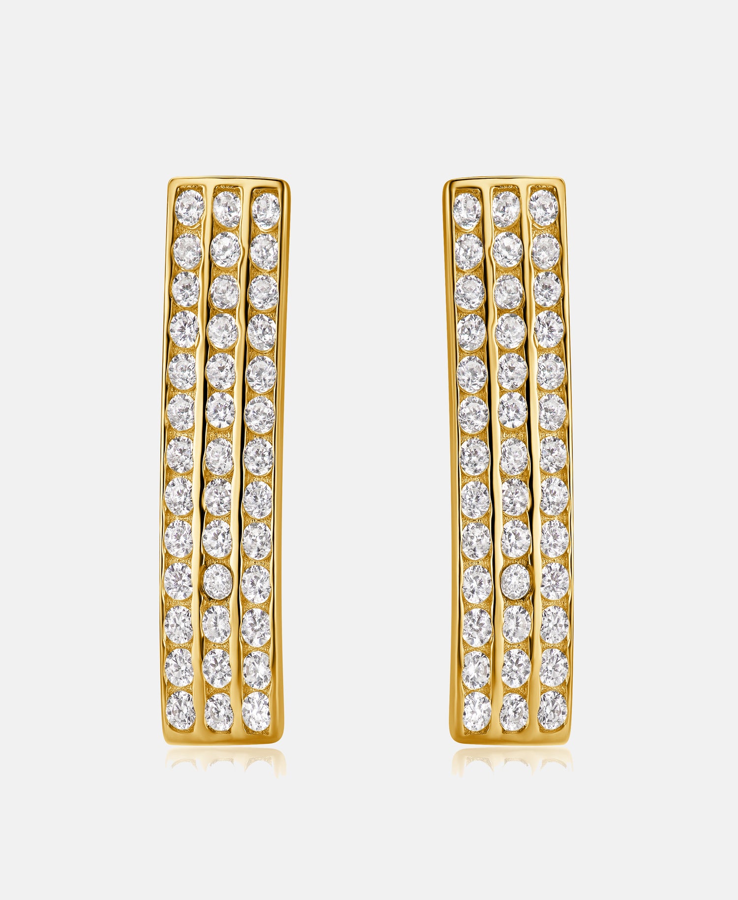 Hoop earrings in 585 (14K) Yellow Gold with Cubic Zirconia